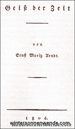 Titelblatt der Erstausgabe von Arndts 'Geist der Zeit'.