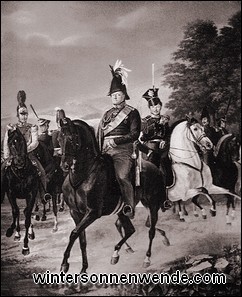 Generalfeldmarschall Gneisenau mit seinem Stab.