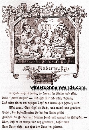 Holzschnitt von Ludwig Richter zu Hebels 'Habermus'.