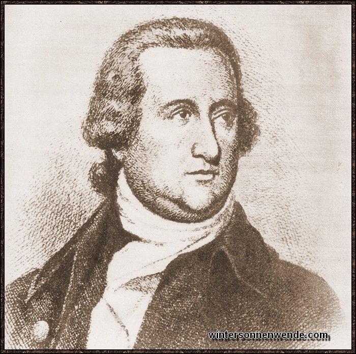 Friedrich August Mühlenberg, *1750 in Trappe, Pennsylvanien, USA,
†1801 in Lancaster, Pennsylvanien, USA. Der erste Sprecher des amerikanischen
Kongresses.
