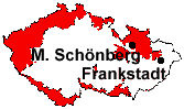 Lage von Frankstadt und Mährisch Schönberg