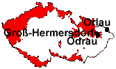 Lage von 
Groß-Hermersdorf, Odrau und Orlau