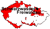 Lage von Schwarzwasser und Freiwaldau