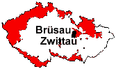 Lage von Zwitau und Brüsau