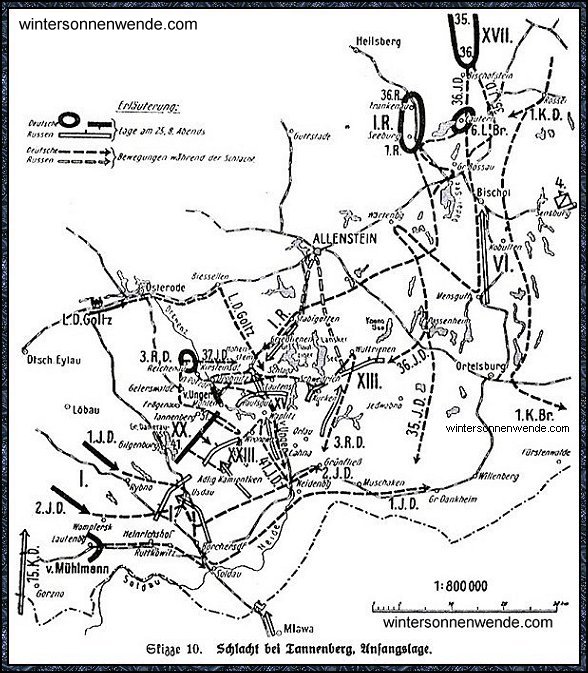 Schlacht bei Tannenberg - Anfangslage