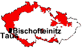 location of Bischofteinitz, Taus and Hostau