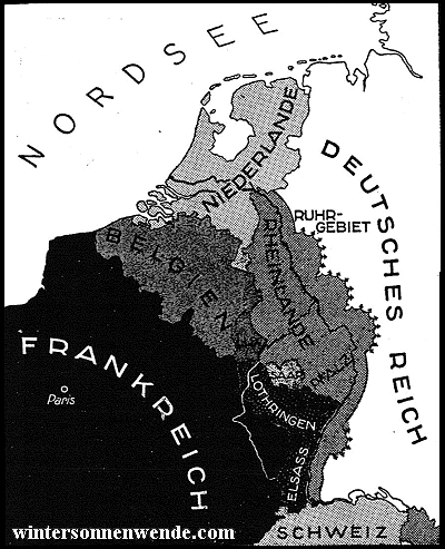 Frankreichs Druck auf die deutschen Westlande.