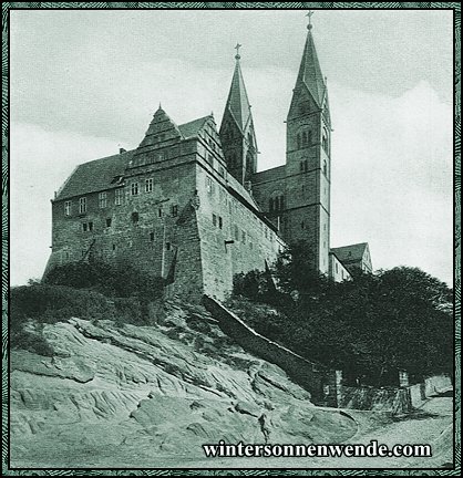Quedlinburg. Schloß und Dom von Südwesten.