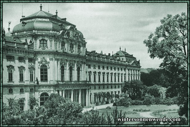 Würzburg. Die Residenz (Gartenseite).