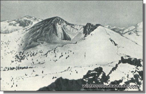 Ansicht des Col di Lana nach der Sprengung.