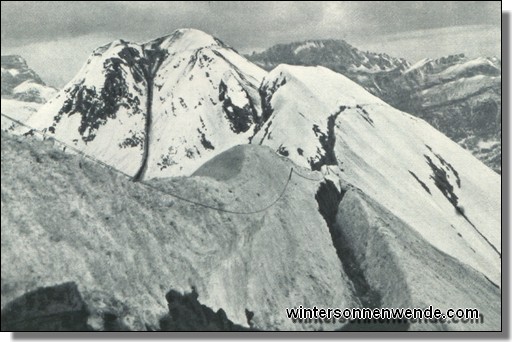 Ansicht des Col di Lana vor der Sprengung.