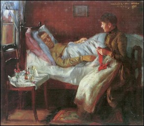 Vater Franz Heinrich Corinth auf dem Krankenlager.