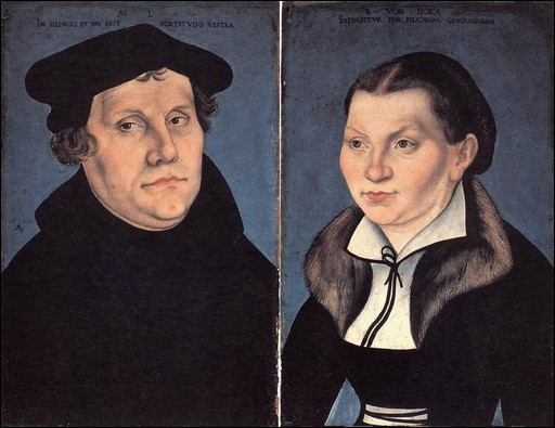 Martin Luther und seine Frau Katharina von Bora.