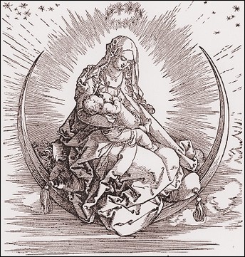 Titelholzschnitt des Dürer-Zyklus 'Marienleben', 1511.