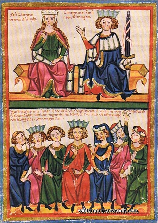 Der Sängerkrieg auf der Wartburg.
