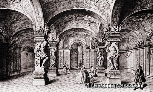 Vorsaal zur Haupttreppe des Schlosses Belvedere in Wien.