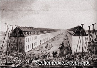 Bau der Oranienburger Straße in Berlin.