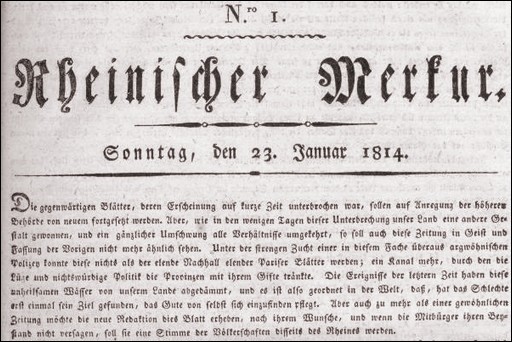 Rheinischer Merkur, Nr. 1 vom 23.01.1814.