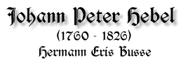Johann Peter Hebel, 1760 - 1826, von Hermann Eris Busse
