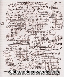 Seite eines Keplerschen Manuskriptes