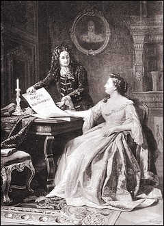 Sophie Charlotte von Preußen und Gottfried Wilhelm Leibniz.