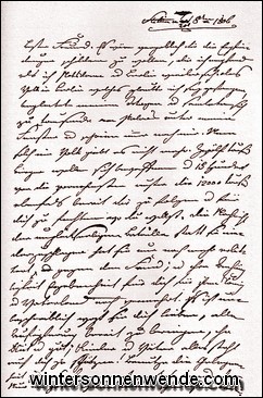 Brief der Königin Luise an ihren Gemahl aus dem Jahre 1806.