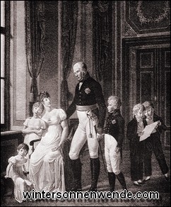 König Friedrich Wilhelm III. von Preußen mit seiner Familie.