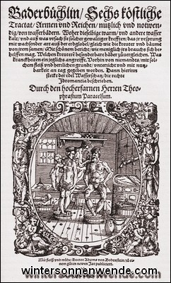 Titelblatt zum 'Baderbüchlin' von Paracelsus.