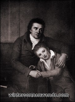 Johann Heinrich Pestalozzi mit seinem Enkel Gottlieb.