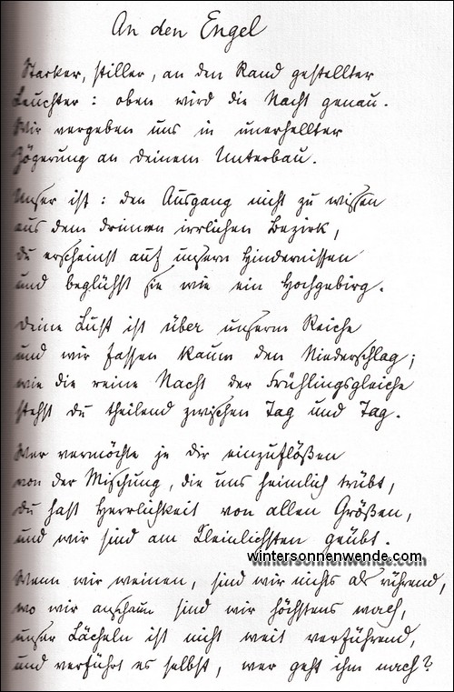 An den Engel, Manuskript S. 1