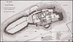 Plan der Burg von Tiryns.