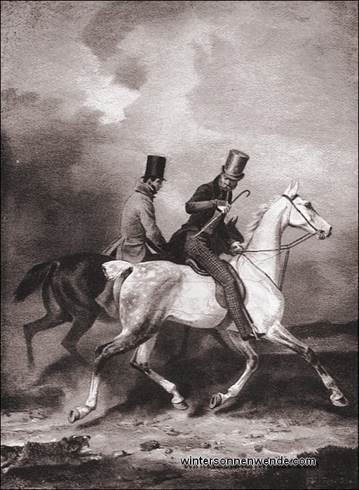 Wilhelm I. als Prinz beim Ausritt mit dem Maler Franz Krüger.