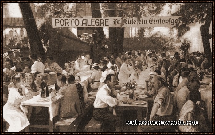 Eintopfessen der Ortsgruppe Porto Alegre der AO der NSDAP.