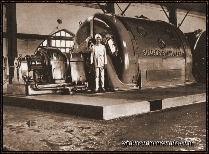 Den größten Turbogenerator in Britisch-Indien baute nicht eine englische,
sondern eine deutsche Firma.