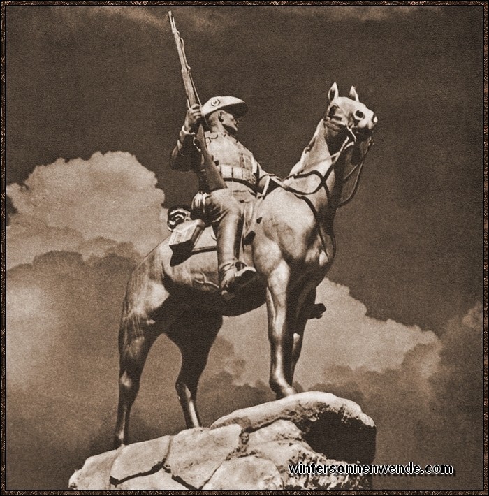 Der  'Reiter von Windhuk' , das berühmte Denkmal zur Erinnerung an unsere im
Hererokrieg 1904 bis 1906 gefallenen Schutztruppen.