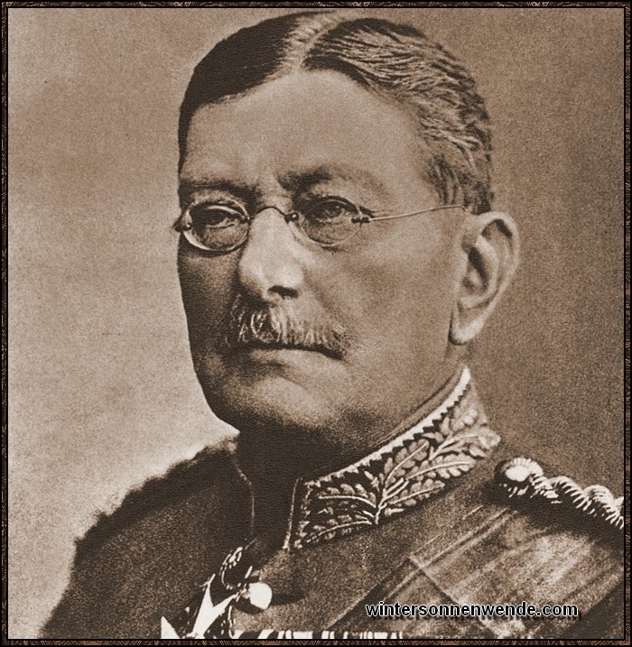 Colmar Wilhelm Leopold von der Goltz, *1843 in Bielkenfeld, Ostpreußen,
†1916 in Bagdad. Reorganisator des türkischen Heeres.