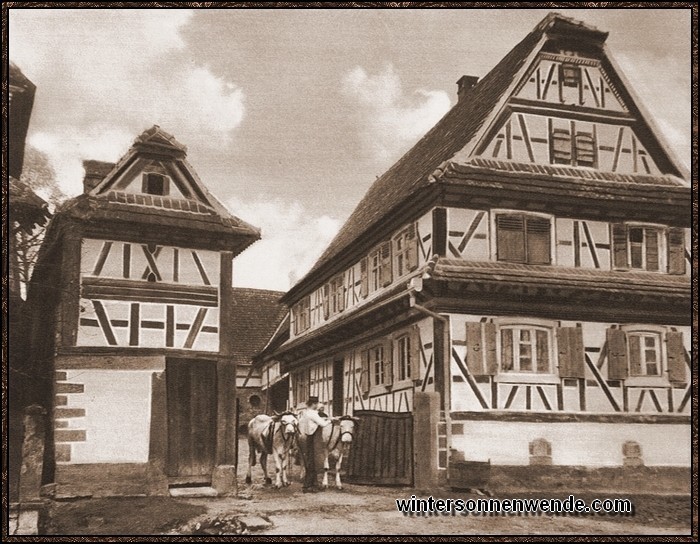 Deutscher Bauernhof in Oberseebach bei Weißenburg im
Elsaß.