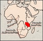Lage von Deutsch-Ostafrika.