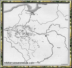 Die Verbreitung der Hauländerdörfer im Osten