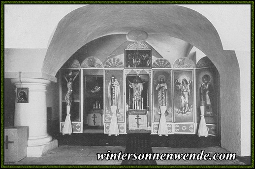 Inneres der russischen Kirche im Lager Königstein.