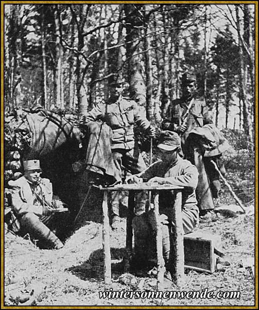 Unterstand der Kaiserjäger in Westgalizien.