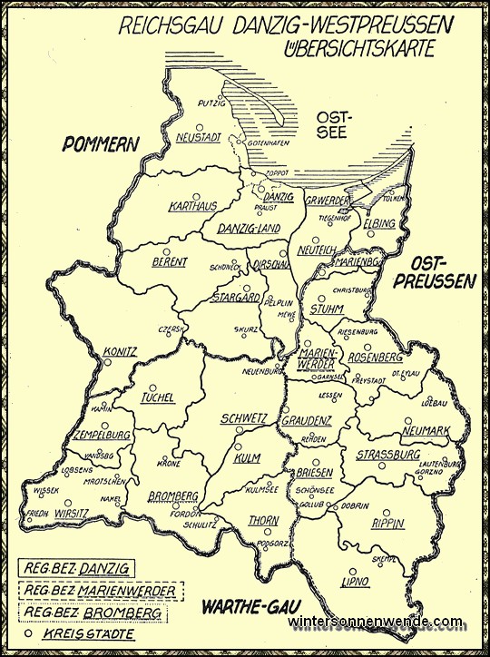 Reichsgau Danzig-Westpreußen: Übersichtskarte.