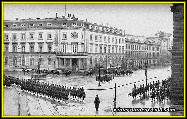 Englische Truppen ziehen in Wiesbaden ein.