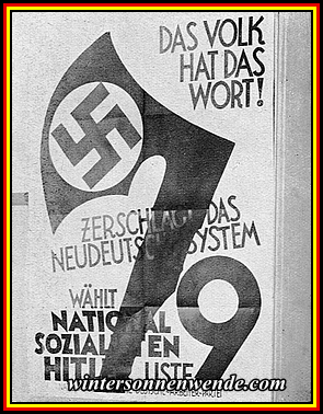 Nationalsozialistisches Wahlplakat zur Reichstagswahl 1930.