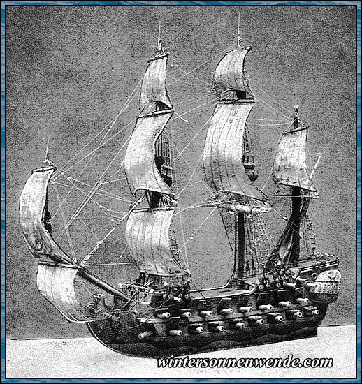 Modell eines deutschen Kriegsschiffes a. d. 17. Jahrhundert.