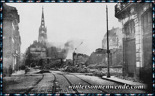 Lille nach der Beschießung.