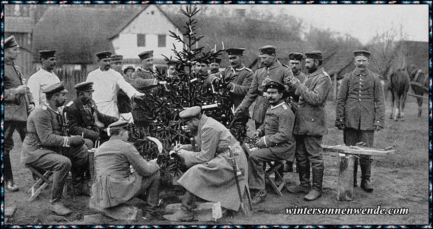 Weihnachtsfeier auf freier Straße bei Lodz.
