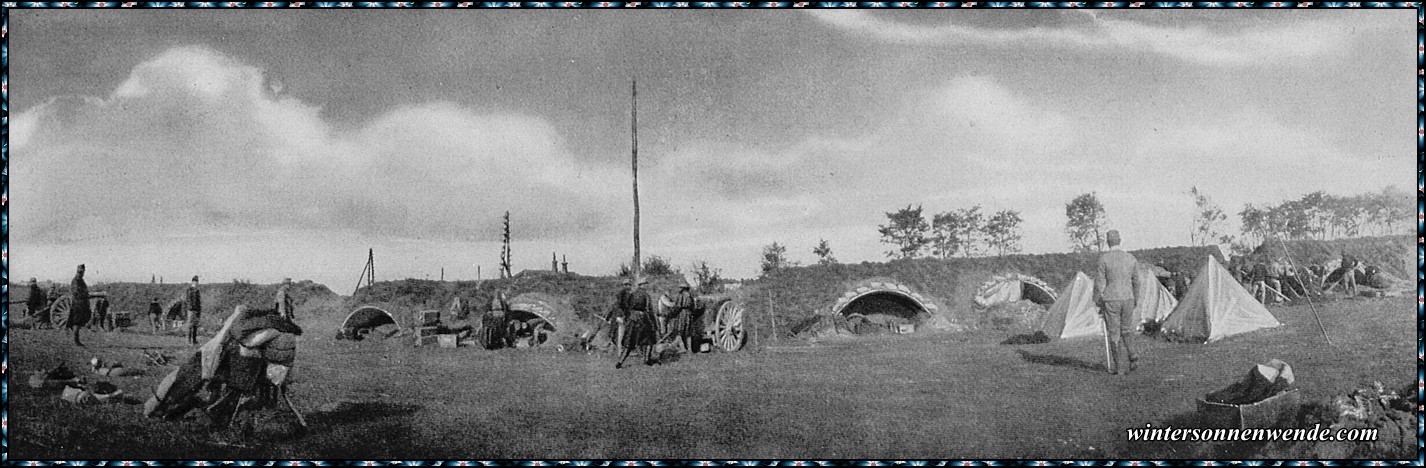 Österreichische Batterie auf dem russischen Kriegsschauplatz.