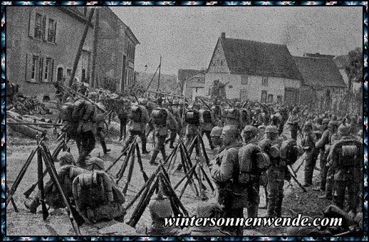 Rast deutscher Truppen in Flandern.