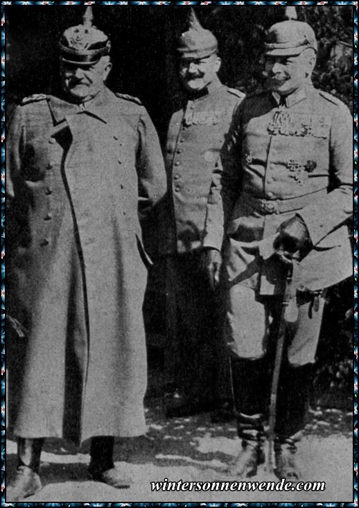 Generaloberst von Woyrsch mit seinem Stabschef Oberstleutnant Heye.